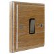 Wood 1 Gang Double Pole 20Amp Rocker Switch in Solid Limed Oak