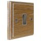 Wood 1 Gang Intermediate (3way switching) Satin Rocker White Trim Switch in Solid Limed Oak