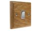 Classic 1Gang Double Pole 20Amp Rocker Switch in Solid Light Oak