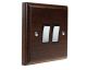 Classic 2Gang 2Way 10Amp Rocker switch in Dark Oak