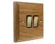 Classic 2Gang 2Way 10Amp Rocker Switch in Solid Light Oak