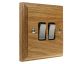 Classic 2Gang 2Way 10Amp Satin Rocker Switch in Solid Light Oak