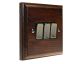 Classic 3Gang 2Way 10Amp Rocker Switch in Dark Oak