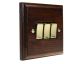 Classic 3Gang 2Way 10Amp Rocker Switch in Dark Oak