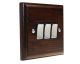 Classic 3Gang 2Way 10Amp Rocker Switch in Dark Oak