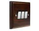 Classic 3Gang 2Way 10Amp Rocker Switch in Dark Oak