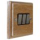 Wood 3 Gang 2Way 10Amp Satin Rocker Switch in Solid Limed Oak