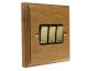 Classic 3Gang 2Way 10Amp Rocker Switch in Solid Light Oak