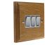 Classic 3Gang 2Way 10Amp Rocker Switch in Solid Light Oak