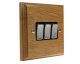 Classic 3Gang 2Way 10Amp Satin Rocker Switch in Solid Light Oak