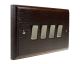 Classic 4gang 2Way 10Amp Rocker Switch in Dark Oak