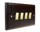 Classic 4gang 2Way 10Amp Rocker Switch in Dark Oak