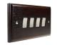 Classic 4gang 2Way 10Amp Rocker Switch in Dark Oak