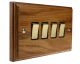 Classic 4Gang 2Way 10Amp Rocker Switch in Medium Oak