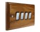 Classic 4Gang 2Way 10Amp Rocker Switch in Medium Oak