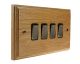 Classic 4Gang 2Way 10Amp Rocker Switch in Solid light Oak