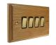 Classic 4Gang 2Way 10Amp Rocker Switch in Solid Light Oak