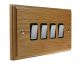 Classic 4Gang 2Way 10Amp Rocker Switch in Solid Light Oak