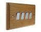 Classic 4Gang 2Way 10Amp Rocker Switch in Solid Light Oak