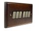 Classic 6Gang 2Way 10Amp Rocker Switch in Dark Oak 