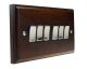 Classic 6Gang 2Way 10Amp Rocker Switch in Dark Oak 