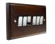 Classic 6Gang 2Way 10Amp Rocker Switch in Dark Oak 