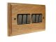 Classic 6Gang 2Way 10Amp Rocker Switch in Solid Light Oak