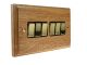 Classic 6Gang 2Way 10Amp Rocker Switch in Solid Light Oak