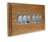 Classic 6Gang 2Way 10Amp Rocker Switch in Solid Light Oak