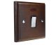 Classic 1Gang 20Amp Double Pole Rocker Switch with Neon in Dark Oak 