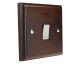 Classic 1Gang 20Amp Double Pole Rocker Switch with Neon in Dark Oak 