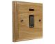 Classic 1Gang Double Pole 20Amp Rocker Switch with Neon in Solid Light Oak