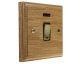 Classic 1Gang Double Pole 20Amp Rocker Switch with Neon in Solid Light Oak