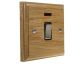 Classic 1Gang Double Pole 20Amp Satin Rocker Switch with Neon in Solid Light Oak