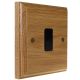 Wood 1 Gang 20Amp Cord Outlet in Solid Light Oak