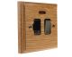 Classic 1Gang 13Amp Switch Fuse Spur with Neon in Solid Oak