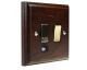 Classic 1Gang 13Amp Switch Fuse Spur with Neon and Cord outlet in Dark Oak 