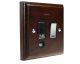 Classic 1Gang 13Amp Switch Fuse Spur with Neon and Cord outlet in Dark Oak 