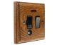 Classic 1Gang 13Amp Switch Fuse Spur with Neon and Flex Outlet in Medium Oak