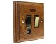 Classic 1Gang 13Amp Switch Fuse Spur with Neon and Flex Outlet in Medium Oak