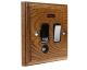 Classic 1Gang 13Amp Switch Fuse Spur with Neon and Flex Outlet in Medium Oak