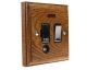 Classic 1Gang 13Amp Switch Fuse Spur with Neon and Flex Outlet in Medium Oak