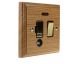 Classic 1Gang 13Amp Switch Fuse Spur with Neon and Flex Outlet in Solid Light Oak