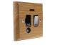 Classic 1Gang 13Amp Switch Fuse Spur with Neon and Flex Outlet in Solid Light Oak