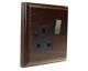 Classic 1Gang 13Amp Switched socket in Dark Oak