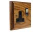 Classic 1Gang 13Amp Switched Socket in Medium Oak