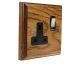 Classic 1Gang 13Amp Switched Socket in Medium Oak