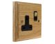 Classic 1Gang 13Amp Switched Socket in Solid Light Oak