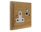 Classic 1Gang 13Amp Switched Socket in Solid Oak