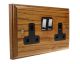 Classic 2Gang 13Amp Switched Socket in Medium Oak